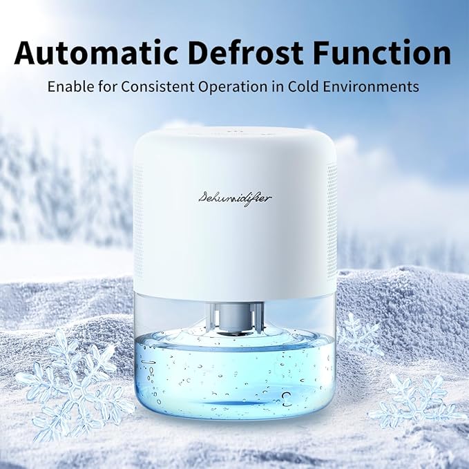 Dehumidifier for Home Small Quiet Dehumidifiers for 44OZ Water Tank Auto Defrost and Shutoff 10 Colors Light 4 Timer Options