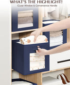 Homsorout Storage Cube 11 Inch - Cube Storage Bins with Window, Closet Storage Baskets with Handle, Fabric Bins for Closet, S
