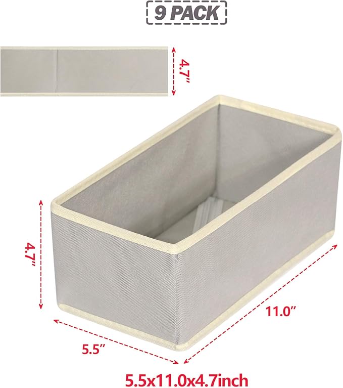 DIOMMELL Foldable Cloth Storage Box Closet Dresser Drawer Organizer Fabric Baskets Bins Containers Divider for Clothes Underw