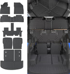 Rongtaod Floor Mats Compatible with 2020-2025 Kia Telluride 7 Seats Trunk Liner Cargo Liner Back Seat Cover Kick Mat 2024 Telluride Accessories (Floor Mats+Trunk Mat+2nd&3rd Row Backrest Mat)
