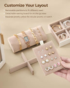 Glimmloop 360° Rotating Jewelry Box with 7 Drawers, Spacious Vertical Jewelry Organizer with Glass Window, Jewelry Storage Ca