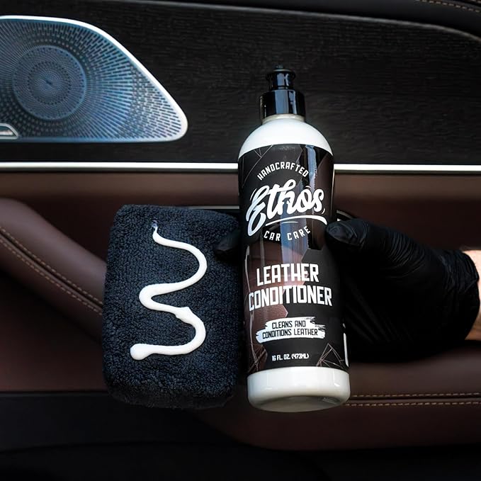 Ethos Car Leather Cleaner and Conditioner 16oz – Leather Seat Cleaner & Conditioner with UV Protection for Car Interior, Couc