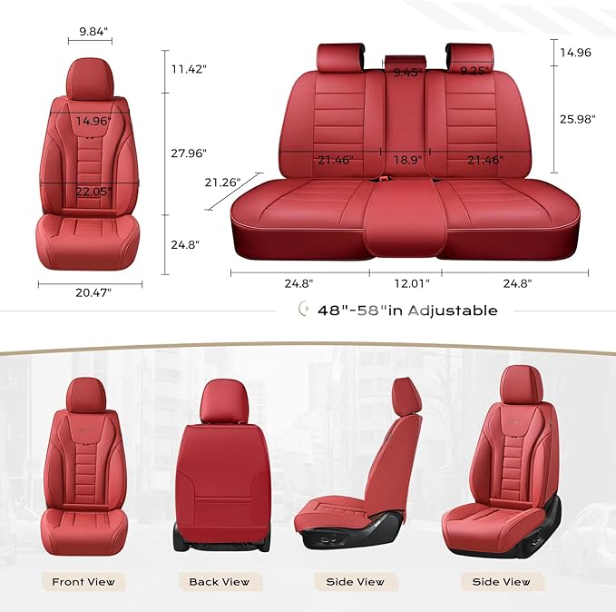 Coverado Car Seat Covers, Front Covers for Cars, Car Seat Cover Front Seats, Automotive Seat Cover, Waterproof, Leather Car S