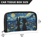Car Tissue Holder Car Visor Organizer Tissue Box Holder for Car Sun Visor Organizer with Car Vehicle Accessories Essentials Interior for Women Men Blue Starry Night Fox Bunny