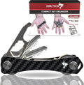 Carbon Fiber Compact Key Holder, Premium Smart Key Organizer Keychain (4-20 Slots), Heavy Duty Minimalist Multikey Folding Po
