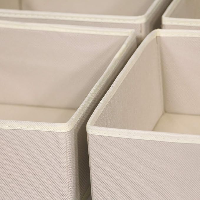 DIOMMELL 4 Pack Foldable Cloth Storage Box Closet Dresser Drawer Organizer Fabric Baskets Bins Containers Divider for Clothes