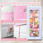 Woodoulogy Hanging Stuffed Animal Storage, Over Door Large Plush Toy Organizer with Metal Hook, Baby Accessory Holder Idea fo