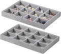 Stackable Jewelry Organizer Tray For Drawers,White Leather Small Earring Storage Tray,Bracelet And Necklace Display Box,Jewel