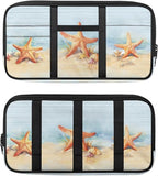 Beach Starfish Car Sun Visor Organizer Fashion Car Sun Visor Storage Bag Multi-Pocket Car Interior Accessories Easy to Store and Install Fits for Cars SUV