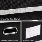 PRANDOM Extra Large Collapsible Storage Bins with Lids [3-Pack] Linen Fabric Foldable Storage Baskets Boxes Organizer Contain