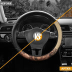 Mossy Oak Full Camo Steering Wheel Cover - Made from Premium Leather, Universal Fit for 14 1/2 to 15 inches - Official Licens