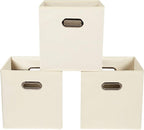Yunkeeeper storage bins Cubes, Fabric Cube Organizer with Handle, Foldable Cube Bins for Cloth or Accessary Storage, 11x11x11