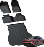 LASFIT Floor Mats & Cargo Mat for Kia K4 2026 2025 All Weather TPE Custom Fit Floor Liner 1st & 2nd Row Full Set Car Mats and Trunk Mat Accessoires, Black