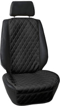 FH Group Car Seat Cushion – Faux Leather Single Front Seat Cover with Front Pockets, Airbag Compatible, Universal Fit Car Sea