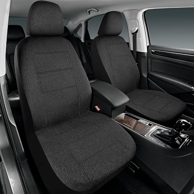 Road Comforts Car Seat Covers Full Set, Front and Split Rear Bench Seat Cover for Car, Universal Cloth Seat Protectors for SU