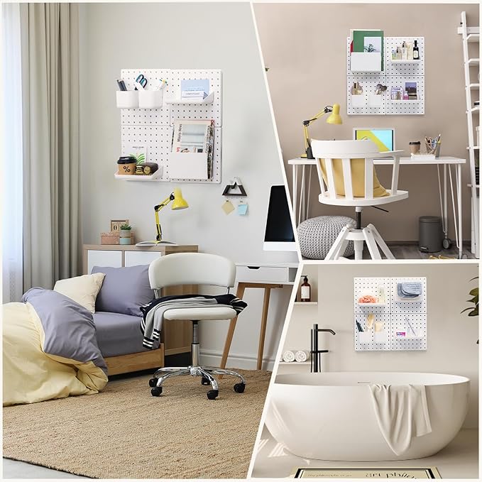 VUSIGN Peg Board Combination Kit, 22"x22" Pegboards and Accessories for Wall Organization with Two Installation Modes, Pegboa