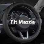 West Llama Car Steering Wheel Cover for Mazda 3,5,6,CX-3,CX-5,CX-30,CX-50,CX9,CX-9,MX-5 Miata,CX-7,RX-8,14.5-15 inches(Black-