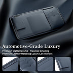 Car Visor Organizer, Premium Leather Sunglasses & Card Holder for Cars, Registration/Insurance Slot, Credit Card Pockets, Automotive Interior Organizer for Car Sun Visor (Black Leather)