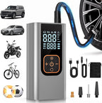 180PSI Tire Inflator Portable Air Compressor, 6X Faster Air Pump for Car Tires with Digital Pressure Gauge, 12V DC Adapter, LED Light, Portable Tire Inflator for Car, Motorcycle, Bike,Silver