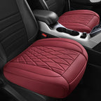 CAR PASS 2 Pack Leather Front Car Seat Covers, Bottom Seat Covers Full Wrapped with Storage Pocket, Anti-Slip Leather Seat Pr