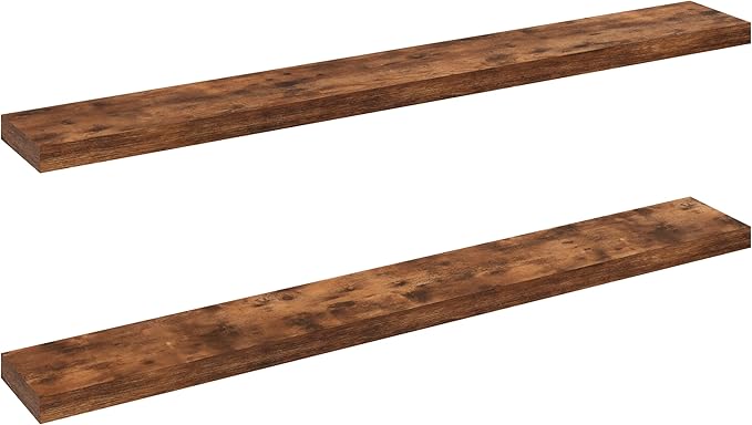 Ballucci Floating Shelves, 55" Wood Wall Shelf Set of 2, with Invisible Brackets for Bathroom, Living Room, Bedroom, Kitchen,