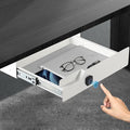 Under Desk Drawer Storage with Lock, 16"x11.8"x3.6", Metal Undermount Table Drawer, Ball Bearing Slides Out Tray Organizer fo