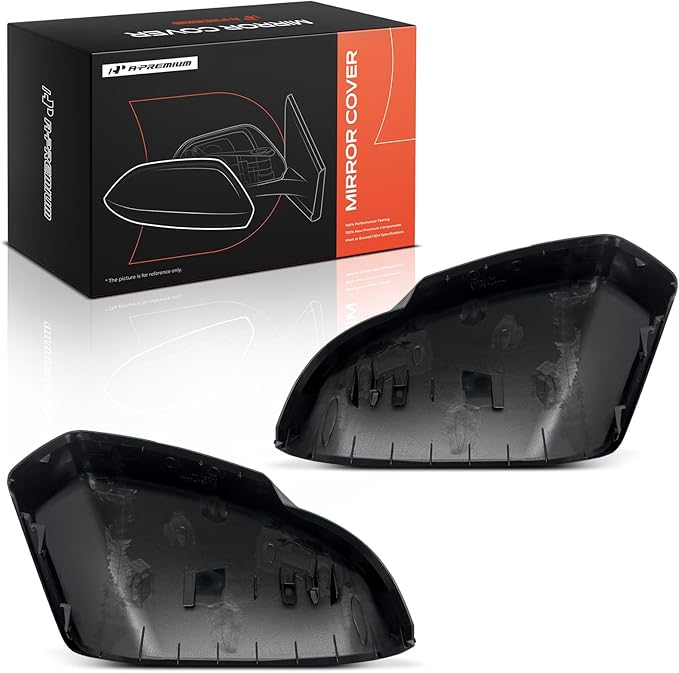 A-Premium 2 PCS Driver and Passenger Side Rearview Mirror Covers Caps - Compatible with Honda HR-V 2023 2024 2025 - Smooth Black, Without Turn Signal Hole