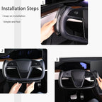 Steering Wheel Cover for Tesla Yoke Steering Wheel, Car Steering Wheel Cover for Tesla Model S 2021-Present/Model X 2021-Present Steering Wheel Accessories Black