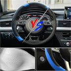 Xizopucy Blue Steering Wheel Cover Microfiber Leather Sporty Car Accessories for Men and Women,Breathable Non-Slip Universal 