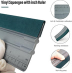 FOSHIO 12 Inch Felt Squeegee for Vinyl wtih Ruler 30CM 4 Round Corners Universal Card, Window Tint Film Installing Hard Silver PP Car Vinyl Wrap Scraper Tool