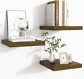 Fun Memories Floating Shelves for Wall - 9.3 Inch Square Shelves with Invisible Brackets, Small Wall Shelf for Living Room, B