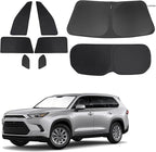 Windshield Sun Shade Car Windshield Foldable Full Windows Coverage Custom Fit for Toyota Grand Highlander XLE 2024-2026 Accessories Window Shades Block Sun UV Rays 8PCS