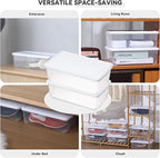 novelinks 6 Quart Clear Plastic Storage Bins with White Lids Stackable Box Craft Storage Organizing Container Sensory Bin,8 P