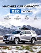 Lockable Roof Rack Cross Bars 220lbs Compatible with Hyundai Palisade 2019-2025 SE SEL XRT Limited Calligraphy,Heavy Duty Aluminum Roof Rails Crossbars Canoe Black Rooftop Cargo Luggage