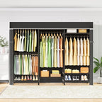 Ulif E13C Heavy Duty Closet Organizer System，Freestanding Clothing Racks for Hanging Clothes，Adjustable Garment Rack 63" W x 