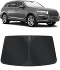 TINGLU Sun Shade for Audi Q7 SUV 2016-2024 2025 Accessories Windshield Sun Shade Window Shade UV Rays Protection Sun Visor Cover with Steering Wheel Sunshade Storage Bag