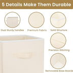 Criusia Storage Cubes, 11 Inch Clothes Storage Bins with Dual Handles (10 Pack), Fabric Collapsible Storage Bins for Shelves 