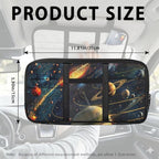 Cosmic Galaxy Car Sun Visor Organizer Vehicle Document Holder Organizer Zipper Car Truck Visor Storage Pouch Holder with Multi-Pocket Elastic Bands Auto Interior Accessories