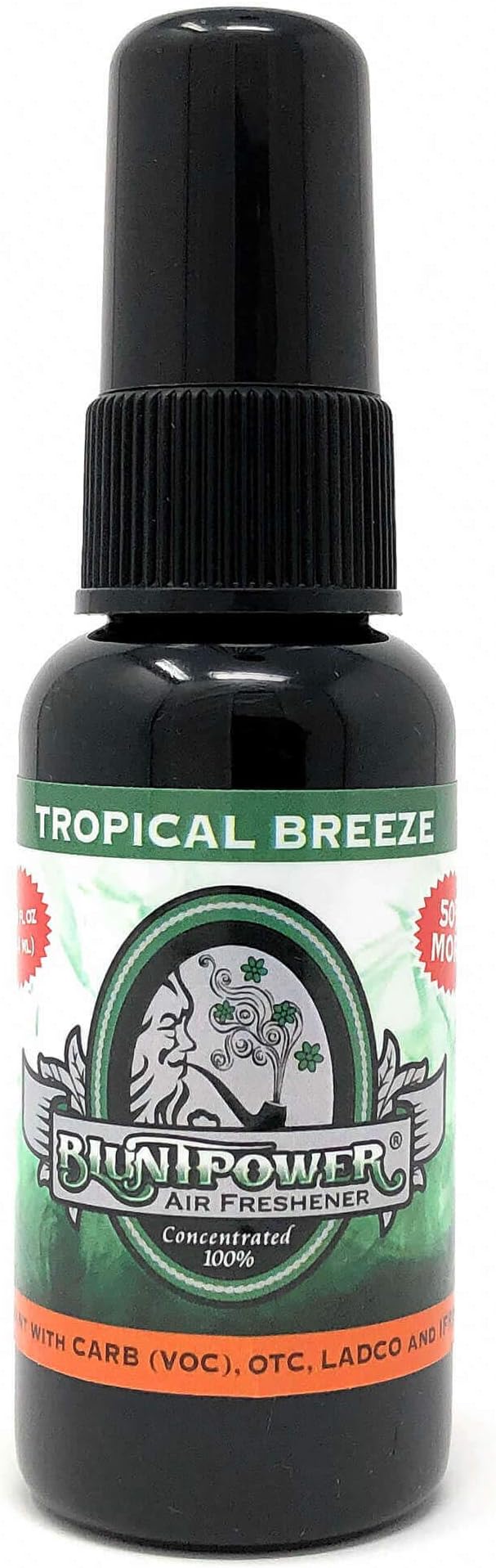 BluntPower (Tropical Breeze Green, 1 Pack) Concentrated Air Freshener for Room and Car Spray - Oil-Based Diffuser Spray Bottl