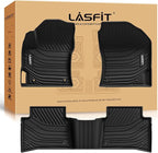 LASFIT 3D Custom Fit Floor Mats for Toyota Corolla 2020–2026 Sedan, All-Weather, Reinforced TPE,Anti-Slip Car Floor Mats 1st & 2nd Row, 3pcs, Black