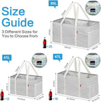 LHZK Standing Extra Large Utility Tote Bag with Metal Wire Frame and the Sides Rinforced, Extra Large Tote Bag with Handle,