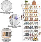 LUKYTOWER Tall Shoe Rack 10 Tier Shoe Racks Organizer for Closet 30-35Pairs,Large Capacity Storage Rack for Shoes with 5Hooks