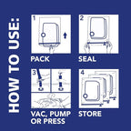 Hefty Shrink-Pak Starter Kit - 2 Large, 1 XL Cube, 1 Jumbo Vacuum Seal Storage Bag and Hand Pump – Space Saver Bags for Cloth