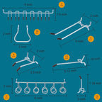310PCS Pegboard Accessories Organizer Kit, Peg Board Baskets and Paper Towel Holder for 1/8 and 1/4 inch Pegboard Hooks Assor