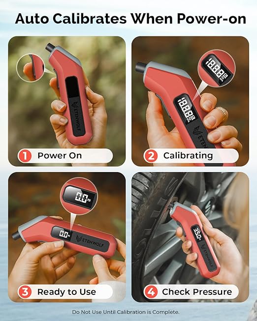ETENWOLF Digital Tire Pressure Gauge 2 Pack, Industrial Tire Gauge 3-200 PSI, Calibrated to ANSI B40.7 Grade 2A(Plus-Minus 0.5%), Air Pressure Gauge with Replaceable AAA Batteries (Dark Cyan)
