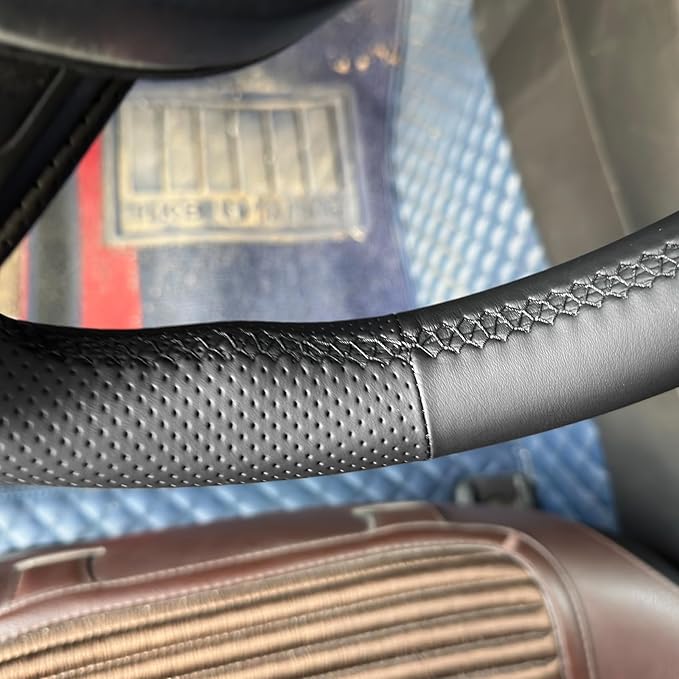 MEWANT Hand Sewn Steering Wheel Cover for Toyota Camry 2018-2019/Toyota Avalon 2019/Toyota Corolla 2019-2020/Toyota RAV4 2019 Steering Wheel Accessories