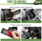 2PCS Center Console Organizer for 2010-2024 Toyota 4Runner Gear Shift Side Tray and Insert Armrest Storage Box for 4 Runner Interior Accessories(2PCS Console Shifter+Armrest Tray/Fit 10-24)