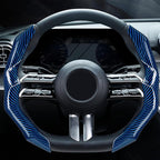 Carbon Fiber Steering Wheel Cover with Anti-Slip Lining and Segmented Design 2pcs Universal Steering Wheel Protector for Men 