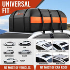 Car Rooftop Cargo Carrier Bag, Asinking 22 Cubic Feet Waterproof Tear-Resistant Car Roof Bag for All Vehicle with/Without Racks - Non-Slip Mat, 6 Door Hooks, 2 Extra Straps, Luggage Lock