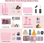 Packing Cubes for Travel - 10 Set Luggage Organizer Bags for Family, Mesh Breathable Travel Packing Cubes for Suitcases Durab